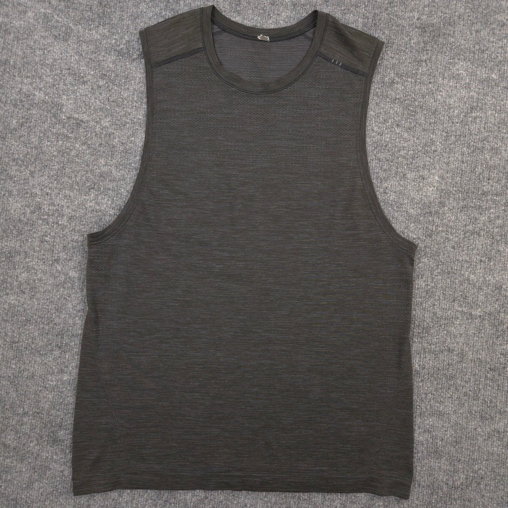 Lululemon Metal Vent Tech Muscle Tank Mens M Gray Sleeveless Performance Gym Run